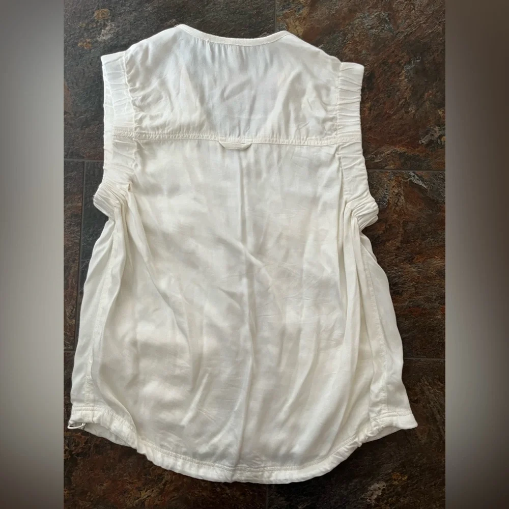 Womens Free People Movement cream utility functional oversized 2 way zip vest XS